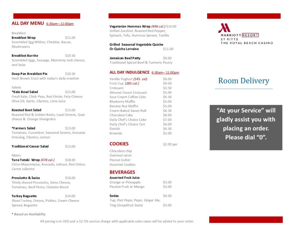 All Day & Room Delivery Menu